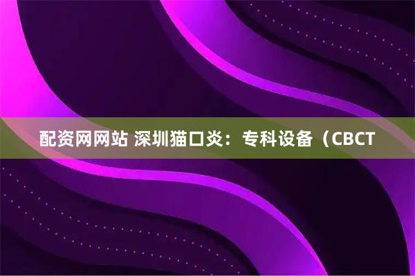 配资网网站 深圳猫口炎：专科设备（CBCT