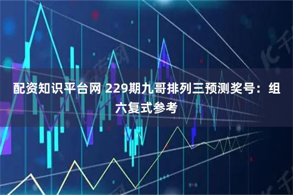 配资知识平台网 229期九哥排列三预测奖号：组六复式参考